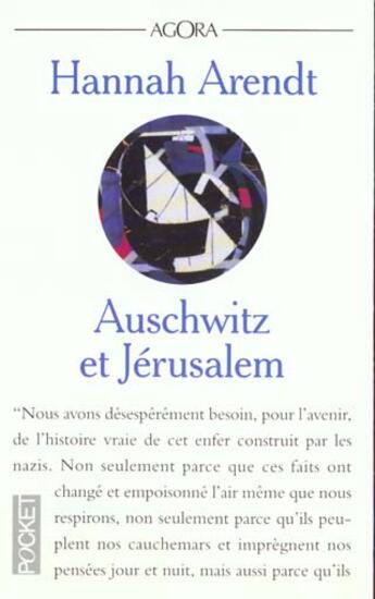 Couverture du livre « Auschwitz et jerusalem » de Hannah Arendt aux éditions Pocket