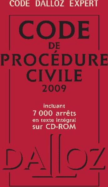 Couverture du livre « Code de procédure civile 2009 » de  aux éditions Dalloz