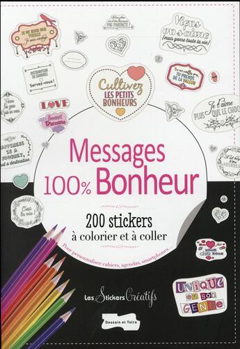 Couverture du livre « 200 stickers à colorier messages » de  aux éditions Dessain Et Tolra