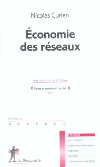 Couverture du livre « Economie des reseaux ne » de Curien/Nicolas aux éditions La Decouverte