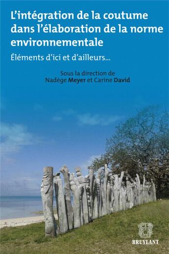 Couverture du livre « L'intégration de la coutume dans l'élaboration de la norme envineronnementale : éléments d'ici et d'ailleurs... » de Nadege Meyer et Carine David aux éditions Bruylant