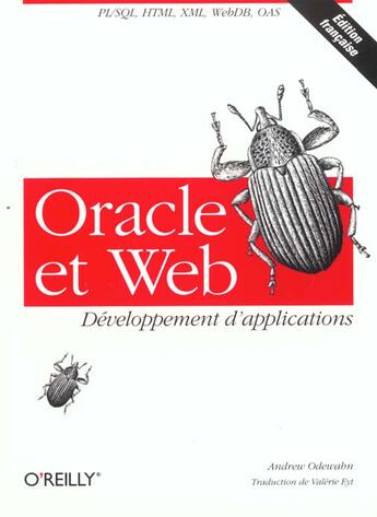 Couverture du livre « Oracle Et Web Developpement D Applications » de Odewahn aux éditions O Reilly France