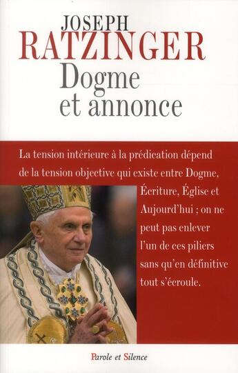 Couverture du livre « Dogme et mission » de Joseph Ratzinger aux éditions Parole Et Silence