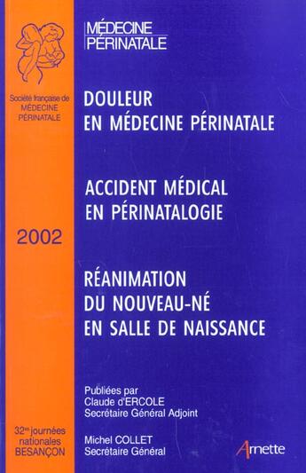 Couverture du livre « 32emes journees de medecine perinatale » de Sfmp aux éditions Arnette