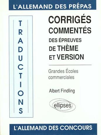 Couverture du livre « Traductions (theme/version) ecoles commerciales » de Findling Albert aux éditions Ellipses