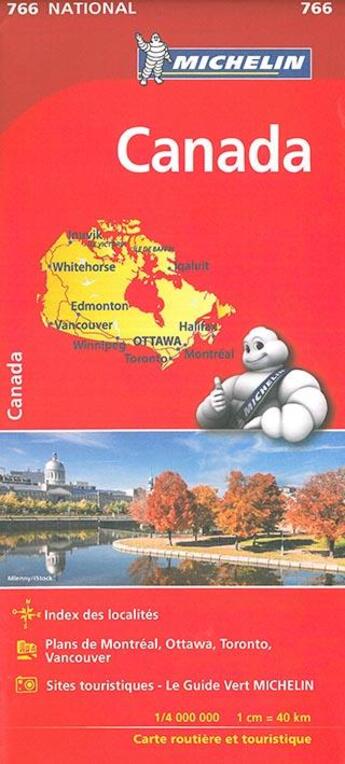 Couverture du livre « Carte nationale 766 canada » de Collectif Michelin aux éditions Michelin