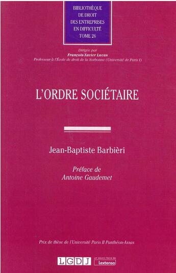 Couverture du livre « L'ordre sociétaire » de Jean-Baptiste Barbieri aux éditions Lgdj