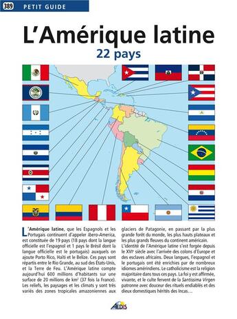 Couverture du livre « L'Amérique latine ; 22 pays » de  aux éditions Aedis