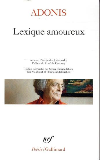 Couverture du livre « Lexique amoureux » de Adonis aux éditions Gallimard