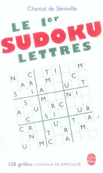 Couverture du livre « Sudoku lettres » de De Sereville-C aux éditions Le Livre De Poche