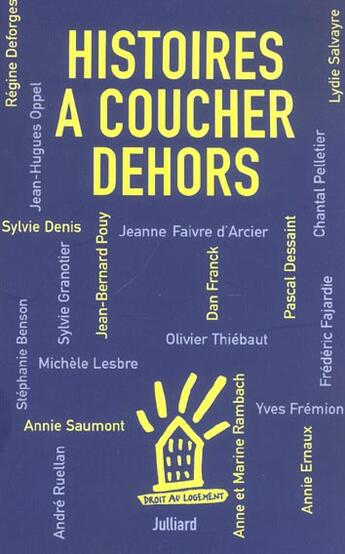 Couverture du livre « Histoires a coucher dehors » de  aux éditions Julliard