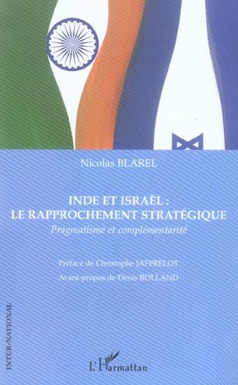 Couverture du livre « Inde et israel : le rapprochement strategique » de Nicolas Blarel aux éditions L'harmattan