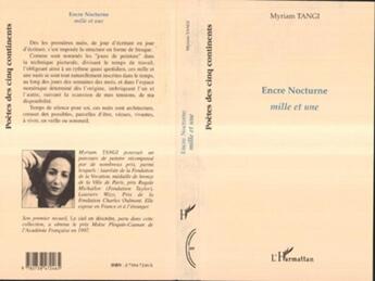 Couverture du livre « Encre nocturne ; mille et une » de Myriam Tangi aux éditions L'harmattan