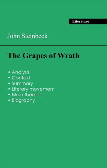 Couverture du livre « Succeed all your 2024 exams: Analysis of the novel of John Steinbeck's The Grapes of Wrath » de John Steinbeck aux éditions Exams Books