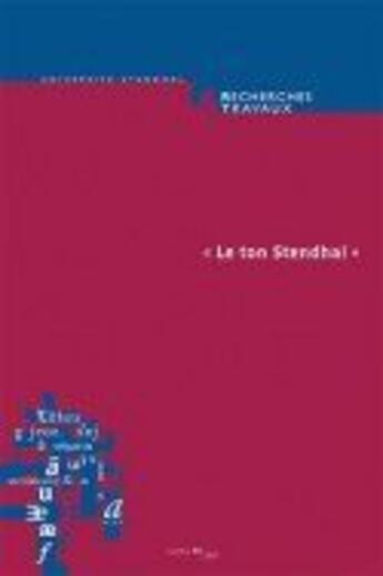 Couverture du livre « Recherches & travaux, n 74/2009. le ton stendhal » de  aux éditions Uga Éditions