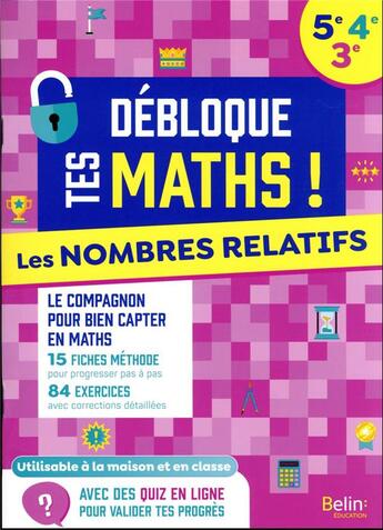 Couverture du livre « Les nombres relatifs 5e-4e-3e » de Beer Olivier aux éditions Union Distribution