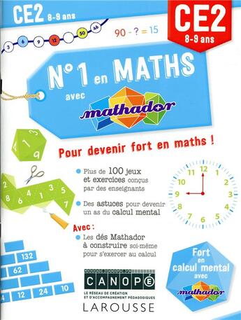 Couverture du livre « Numero 1 en maths avec mathador ce2 » de Canope aux éditions Larousse