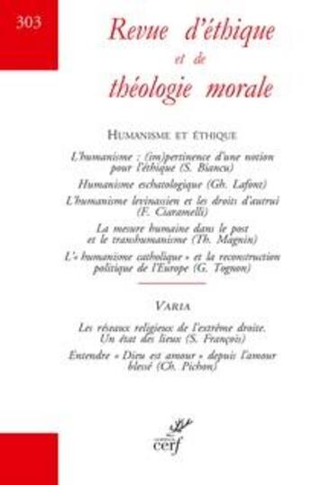 Couverture du livre « Revue d'ethique et de theologie morale numero 303 » de  aux éditions Cerf