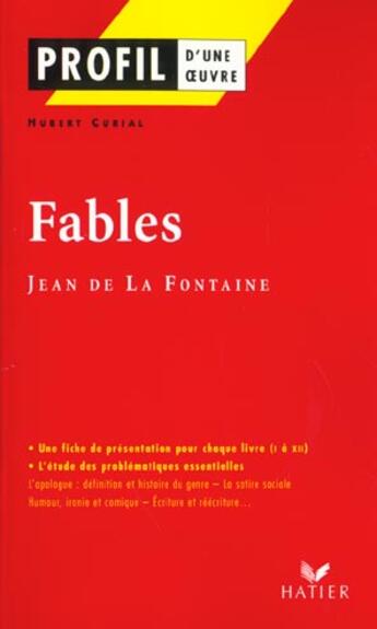 Couverture du livre « Fables de Jean de la Fontaine t.1 » de Hubert Curial aux éditions Hatier