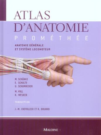 Couverture du livre « Atlas d'anatomie promethee. volume 1 : anatomie generale et systeme locomoteur » de Schumacher/Schulte aux éditions Maloine
