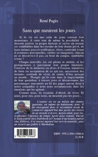 Couverture du livre « Sans que meurent les jours » de Rene Pages aux éditions L'harmattan