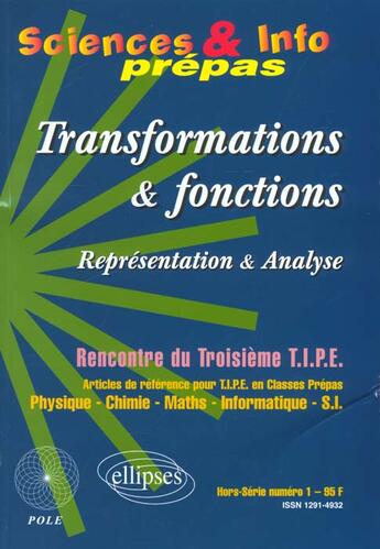 Couverture du livre « Transformations et fonctions - representations et analyses » de Collectif/Coo aux éditions Ellipses