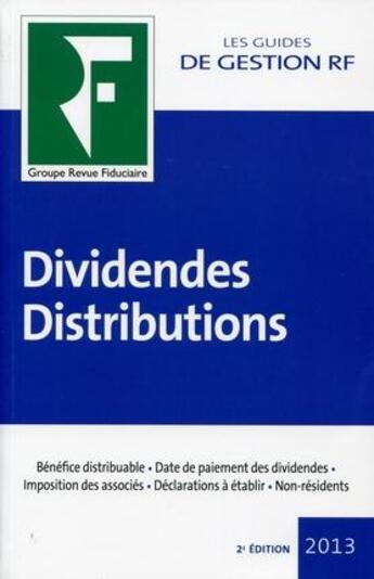 Couverture du livre « Dividendes et distributions (2e édition) » de Collectif Grf aux éditions Revue Fiduciaire