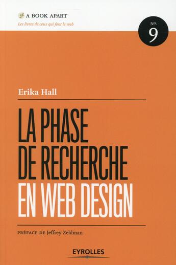 Couverture du livre « La phase de recherche en web design » de Erika Hall aux éditions Eyrolles