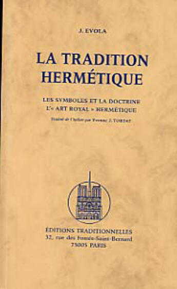 Couverture du livre « La tradition hermetique » de Evola aux éditions Traditionnelles