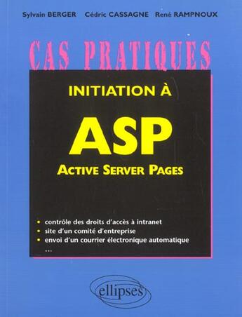 Couverture du livre « Initiation à ASP (active server pages) » de Rampnoux/Berger aux éditions Ellipses