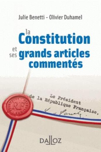 Couverture du livre « Les grands articles de la constitution française commentés » de Ferdinand Melin-Soucramanien aux éditions Dalloz