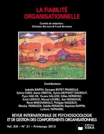 Couverture du livre « RIP N51 VOL XIX LA FIABILITE ORGANISATIONNELLE » de Bournois/Bourio aux éditions Eska