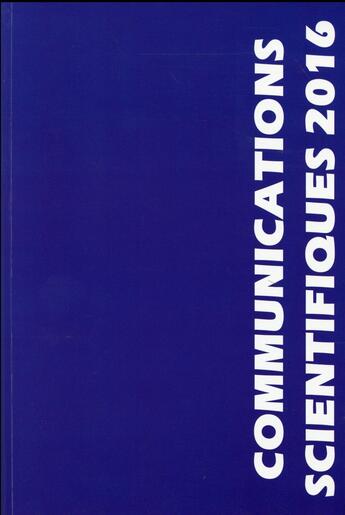 Couverture du livre « Communications scientifiques MAPAR (édition 2016) » de  aux éditions Mapar