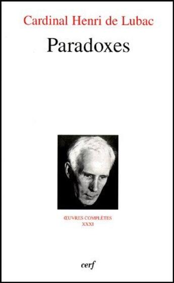 Couverture du livre « Paradoxes » de Henri De Lubac aux éditions Cerf