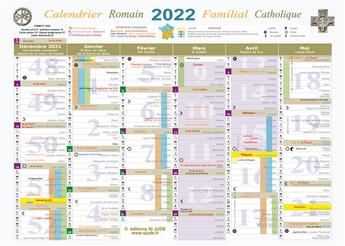 Couverture du livre « Calendrier familial catholique 2022 » de Nc aux éditions Saint Jude