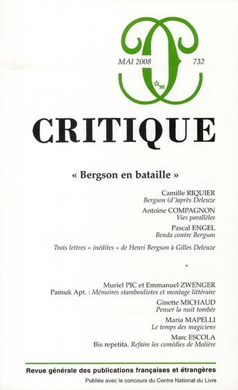 Couverture du livre « Revue critique n.732 » de Revue Critique aux éditions Minuit