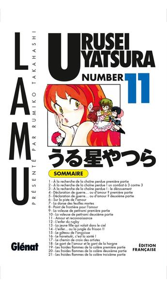 Couverture du livre « Urusei Yatsura Tome 11 » de Rumiko Takahashi aux éditions Glenat