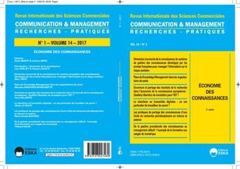 Couverture du livre « Economie des connaissances-2e cahier-revue cm vol14 n 1-2017 - dimension economie de la connaissance » de Benoit Denis & Meric aux éditions Eska