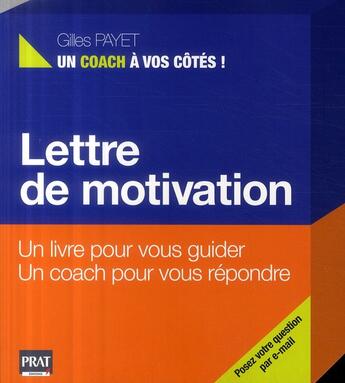 Couverture du livre « Lettre de motivation » de Gilles Payet aux éditions Prat Prisma