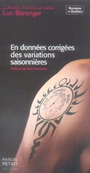 Couverture du livre « En données corrigées des variations saisonnières » de Luc Baranger aux éditions Pascal Petiot