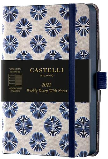 Couverture du livre « Agenda semainier poche shibori fleurs » de Castelli aux éditions Castelli Milano