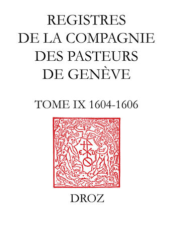 Couverture du livre « Registres de la compagnie des pasteurs de geneve » de  aux éditions Librairie Droz