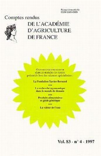 Couverture du livre « La fondation xavier bernard ; comptes rendus de l'aaf t.83 » de  aux éditions Medecine Sciences Publications