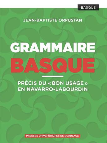 Couverture du livre « Grammaire basque : précis du 