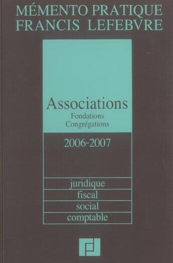 Couverture du livre « Associations, fondations et congregations 2006-2007 » de  aux éditions Lefebvre