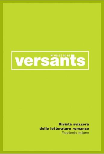 Couverture du livre « Revue versants t.62/2 ; fascicule italien ; Vicini d'Anagrafe, poeti di un quindicennio (1920-1935) » de  aux éditions Slatkine