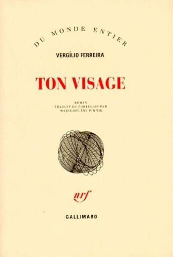 Couverture du livre « Ton visage » de Ferreira Vergil aux éditions Gallimard