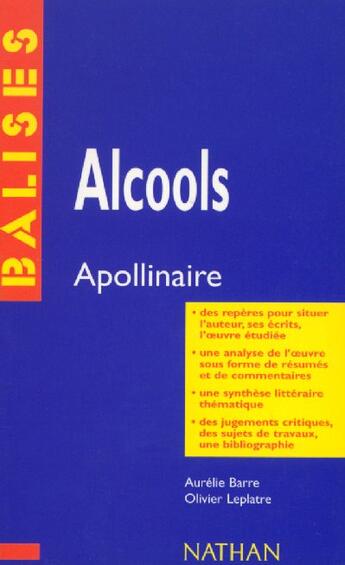Couverture du livre « Alcools » de Leplatre/Barre aux éditions Nathan