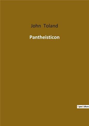 Couverture du livre « Pantheisticon » de Toland/John aux éditions Culturea