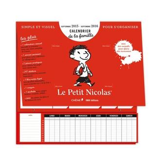 Couverture du livre « Le petit Nicolas ; calendrier de la famille ; septembre 2015 - septembre 2016 » de  aux éditions Chene